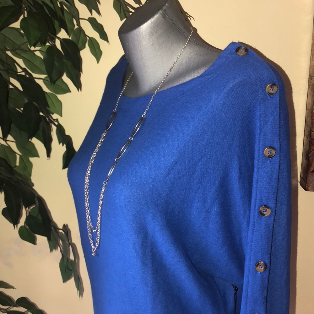 Hye Park and Lune Cobalt sleeve button top